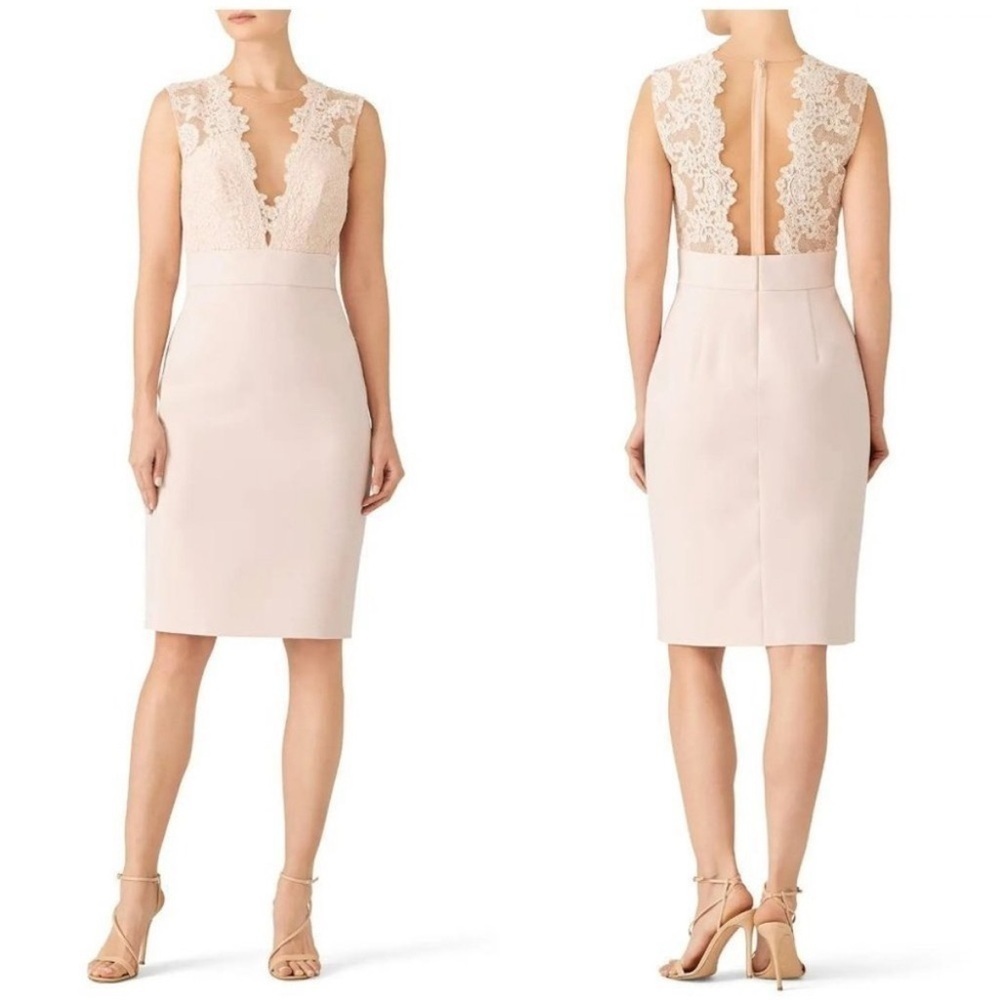 Theia Blush Pink Midnight Sheath Dress Sz 4 $795